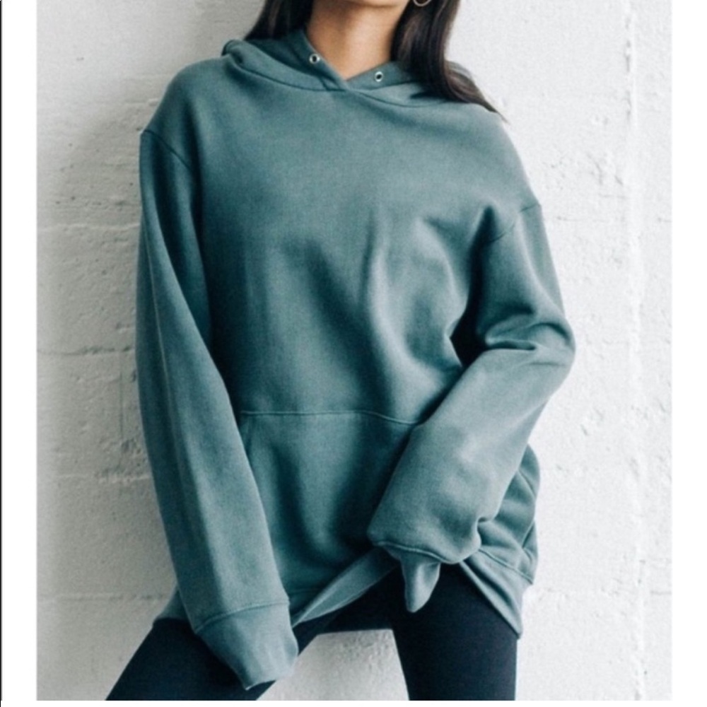 Joah Brown Empire Pullover Hoodie Evergreen Green Faded Vintage Wash Sweatshirt